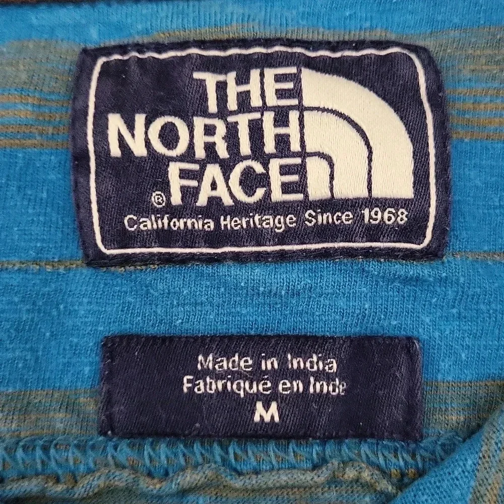 The North Face Blue‎ Grey Striped Polo Short Sleeve Mens Size Medium